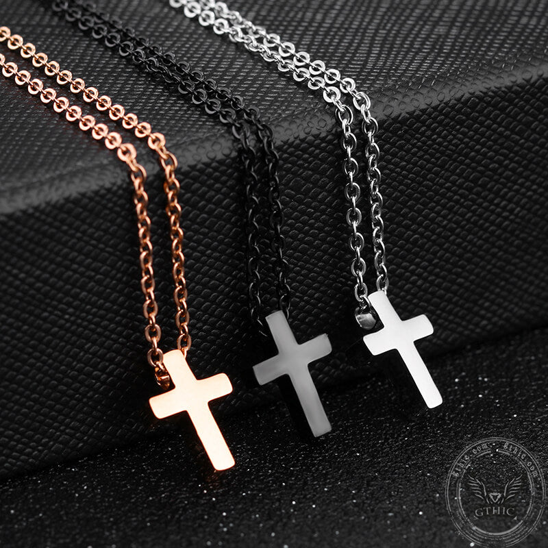 Minimalist Cross Stainless Steel Necklace