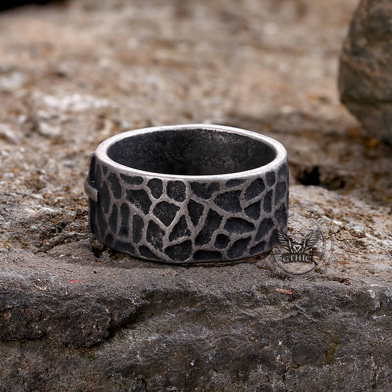 Minimalist Retro Texture Cross Stainless Steel Ring