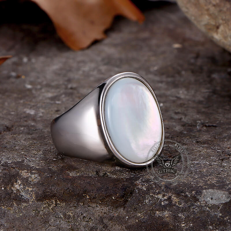 Minimalist Round Shell Stainless Steel Ring