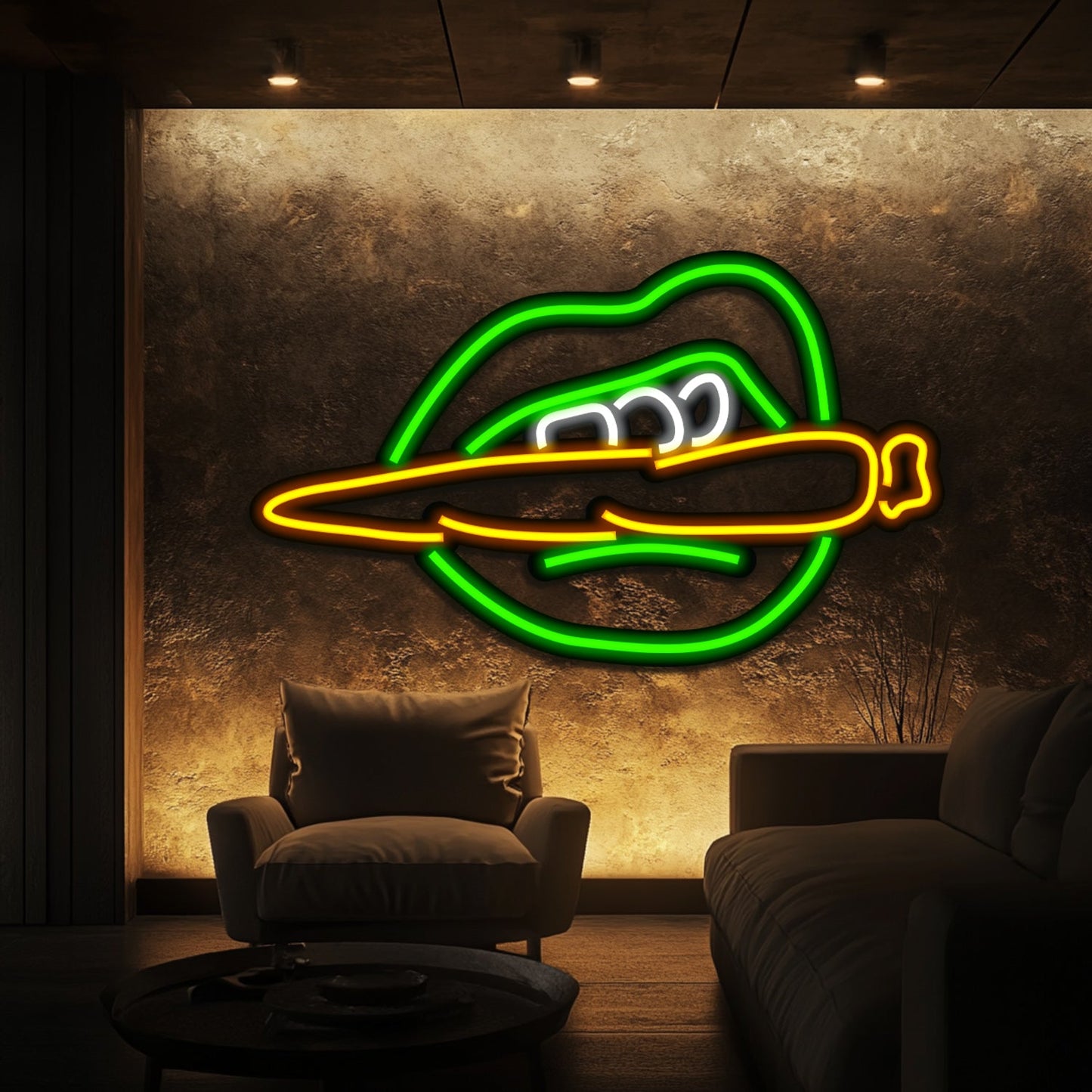 Smoke on Lips Metal Neon Wall Art- LN0161