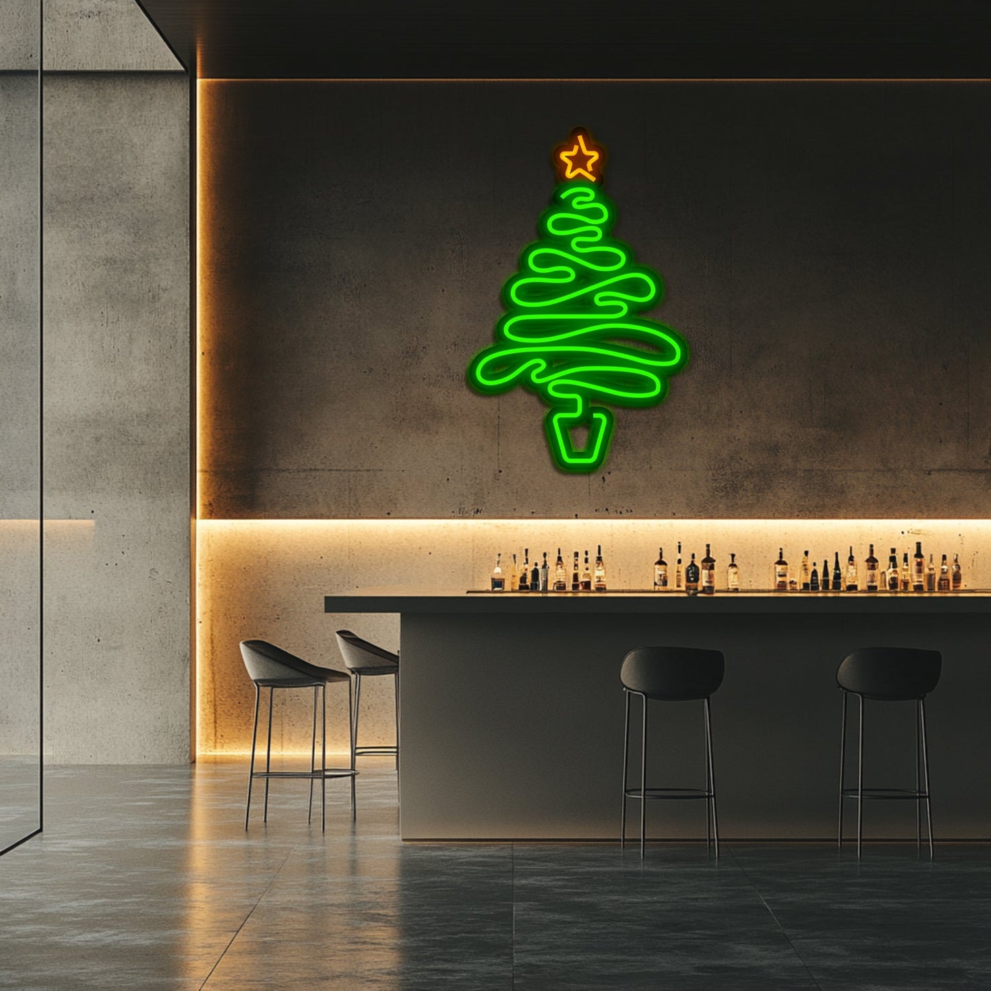 Merry Christmas Metal Neon Wall Art- LN0226