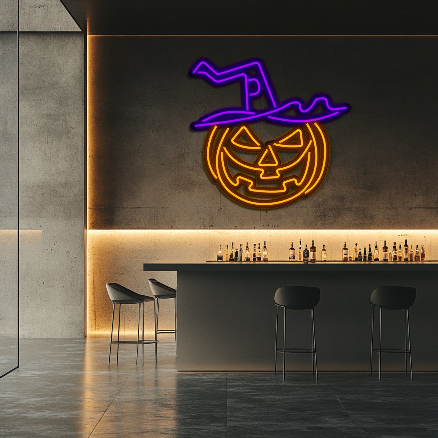 Pumpkin  Metal Neon Wall Art- LN0212