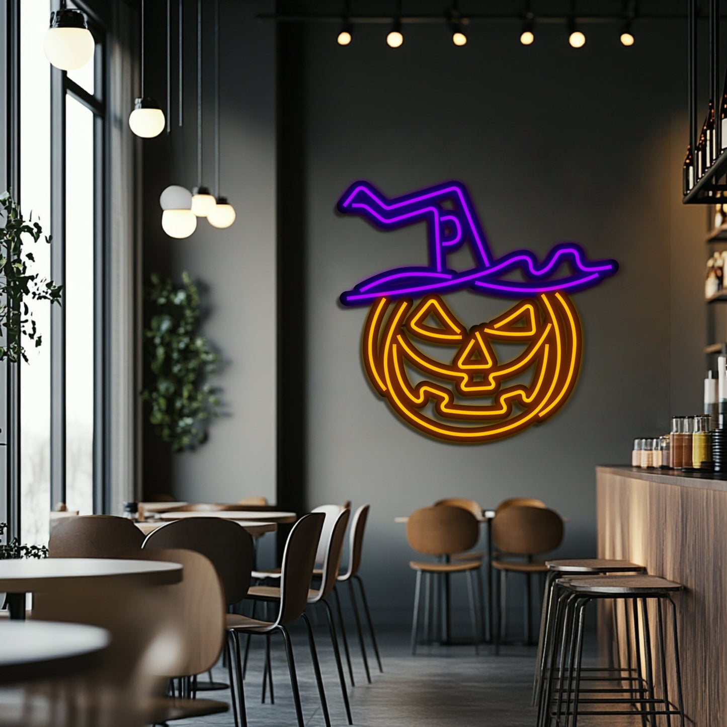 Pumpkin  Metal Neon Wall Art- LN0212
