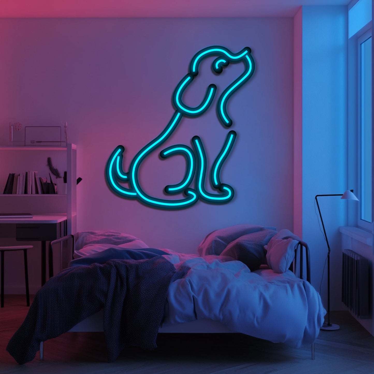 Dog Metal Neon Wall Art- LN0214