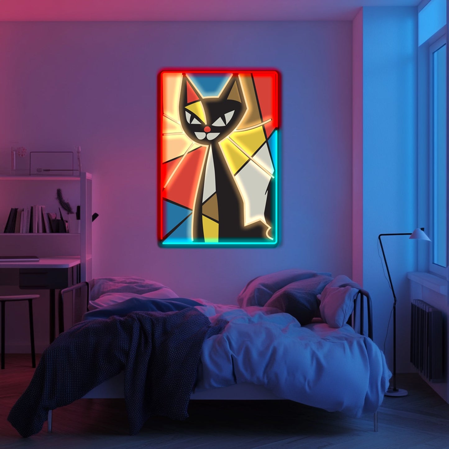 UV Printed Abstact Neon Wall Art- LV0115