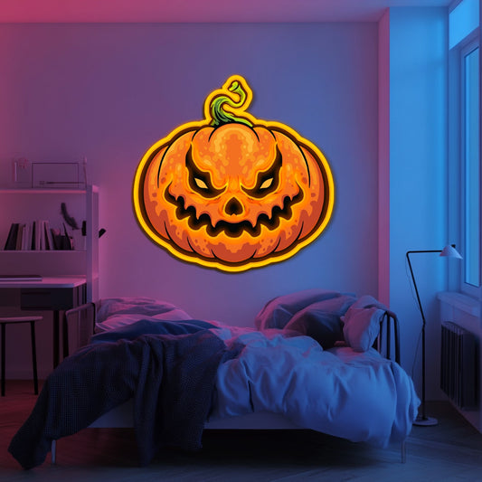 UV Printed Pumpkin Neon Wall Art- LV0106