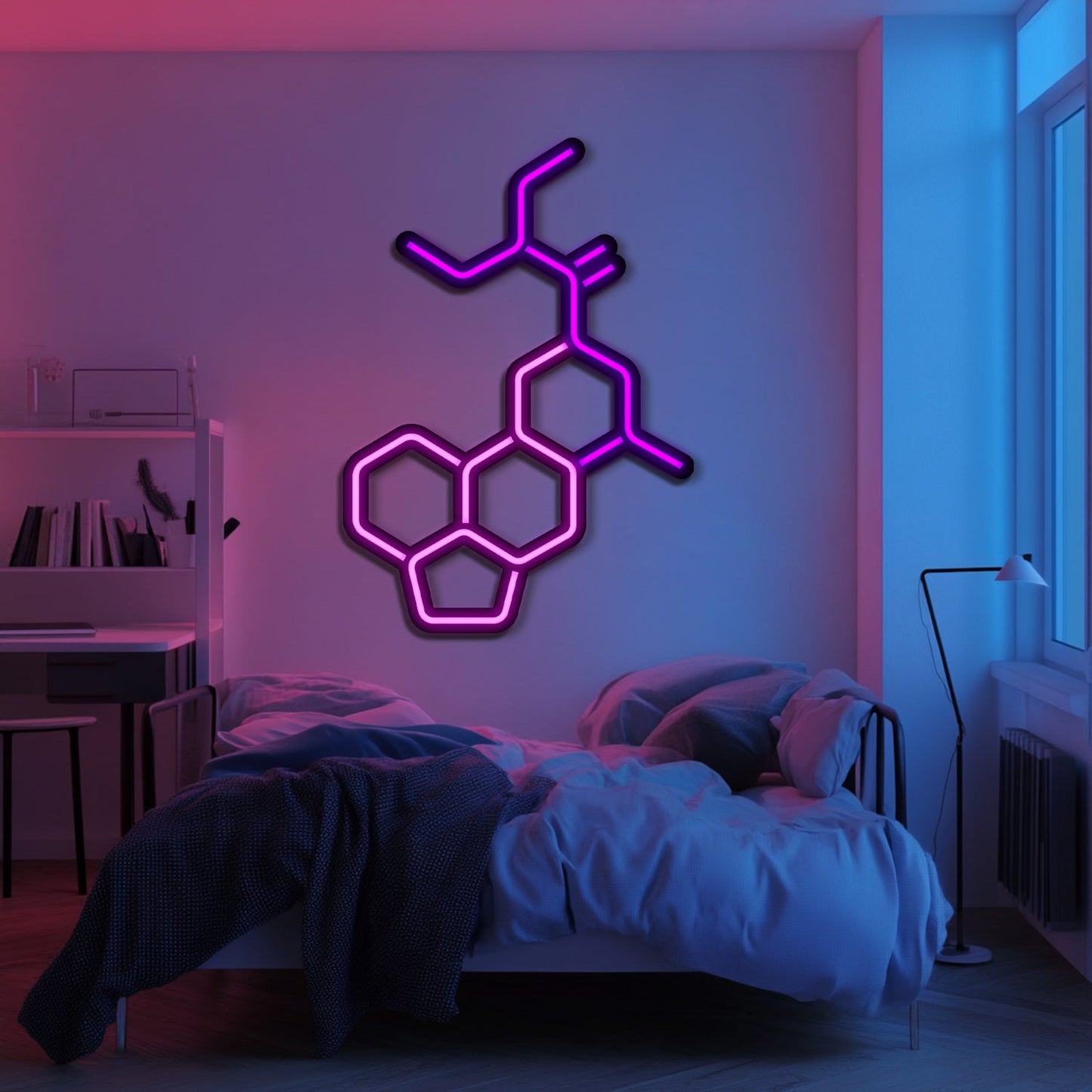 Psychedelic Molecule Metal Neon Wall Art- LN0162