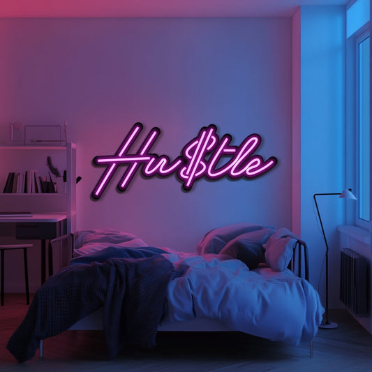 Hustle Metal Neon Wall Art- LN0235