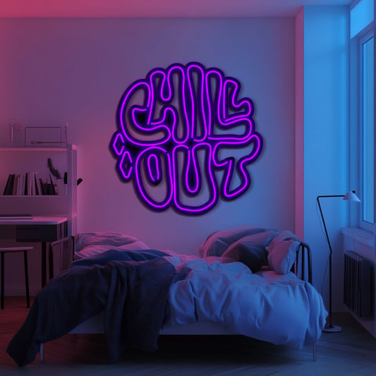 Chill Out Metal Neon Wall Art- LN0134