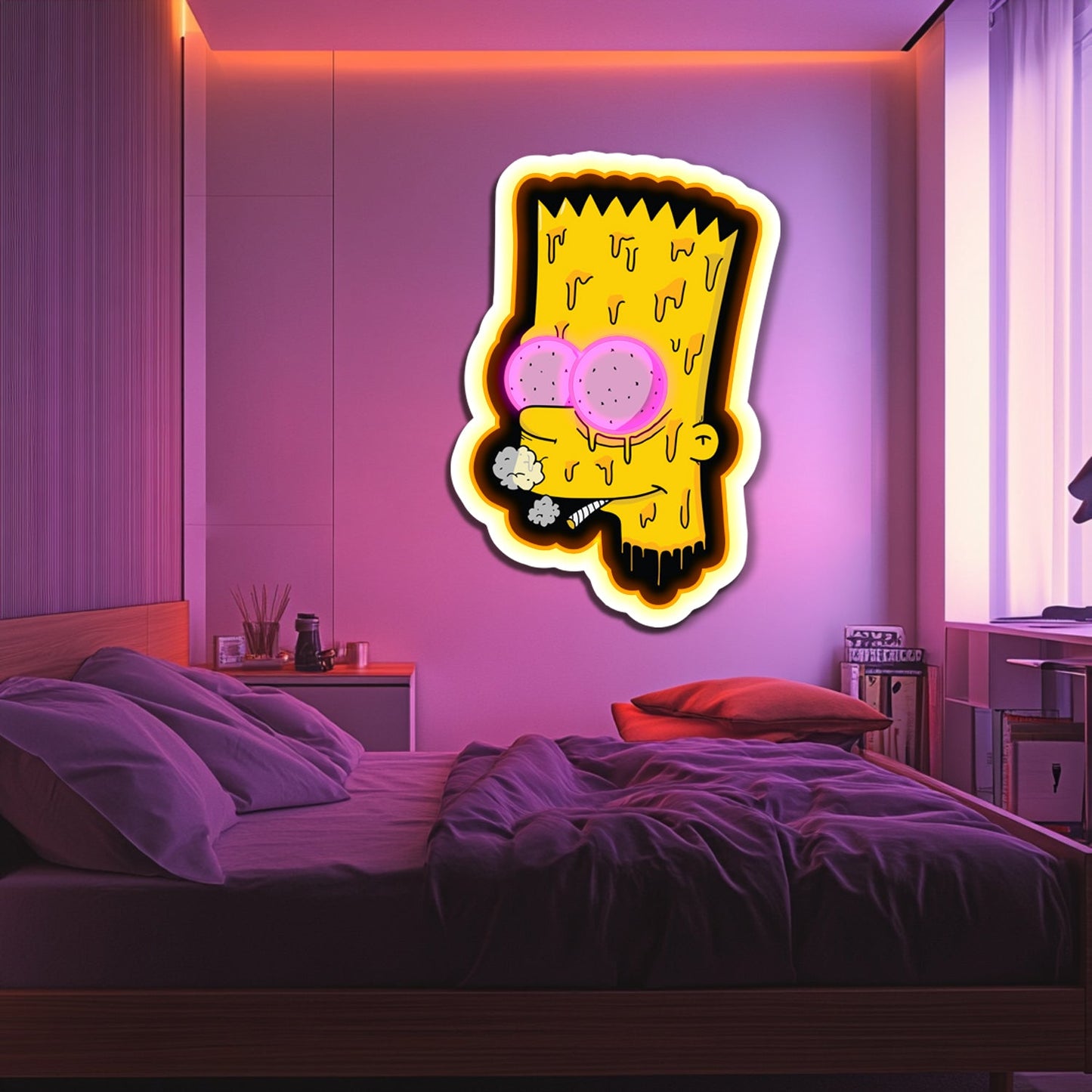 UV Printed Simpsons Neon Wall Art- LV0091