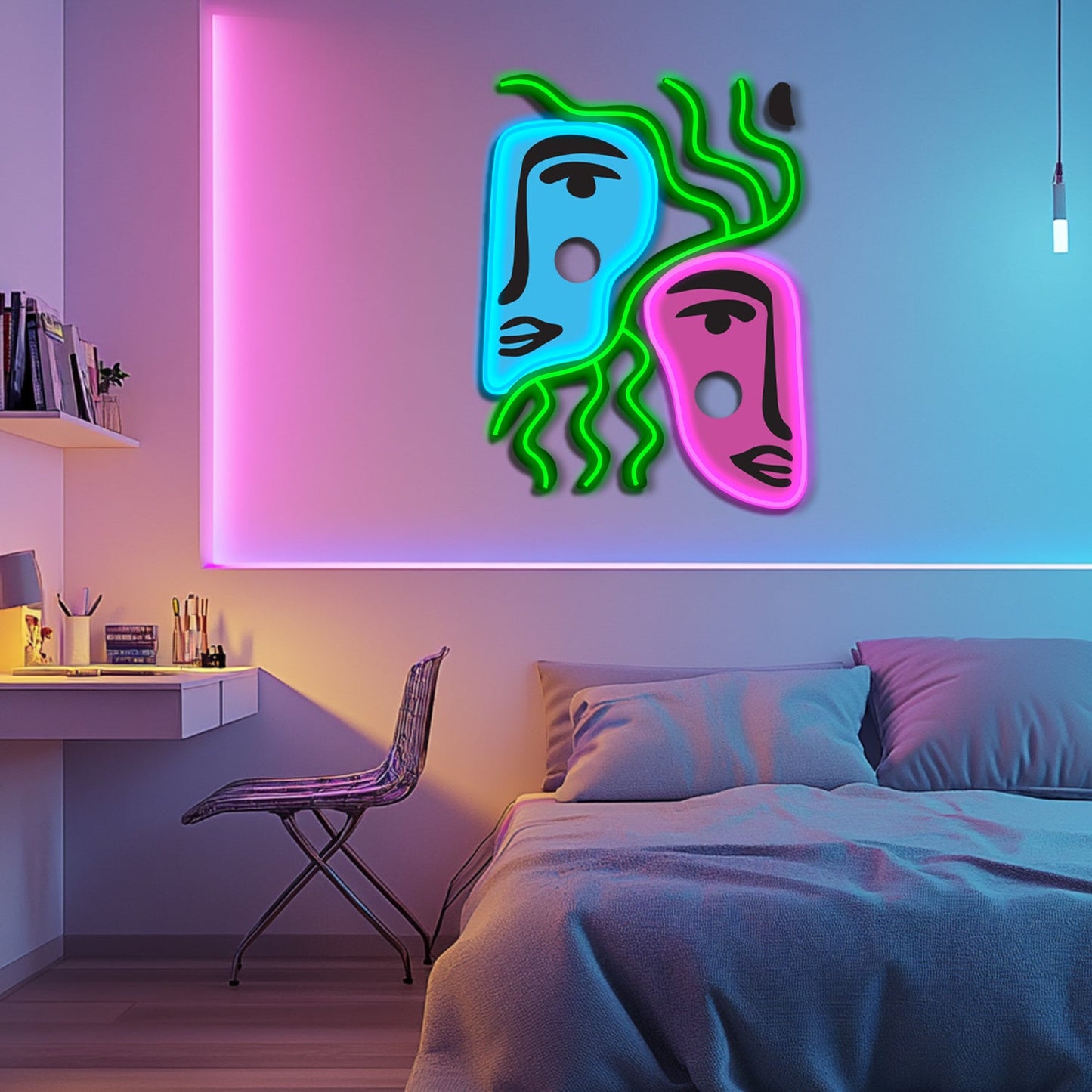 UV Printed Abstact Neon Wall Art- LV0116