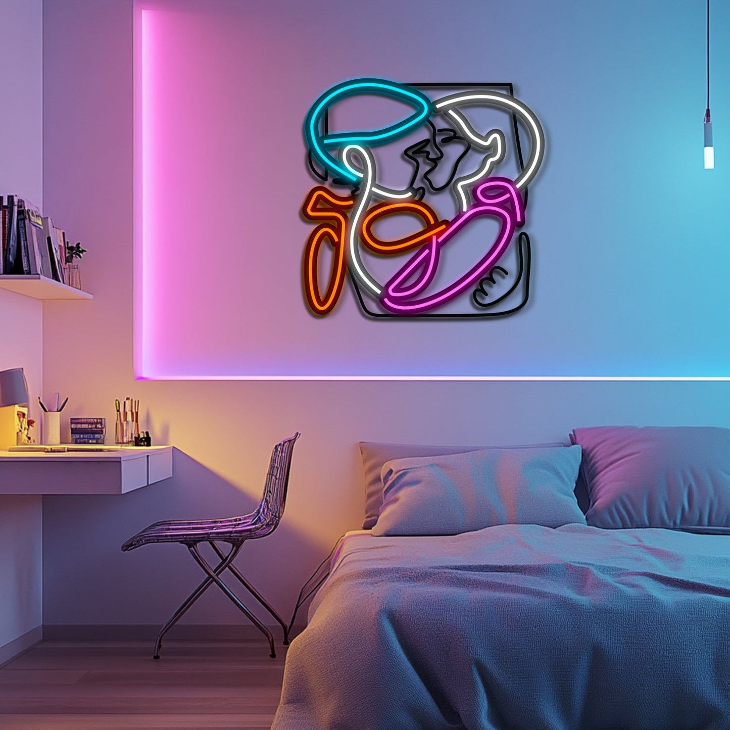 Abstract Metal Neon Wall Art- LN0102