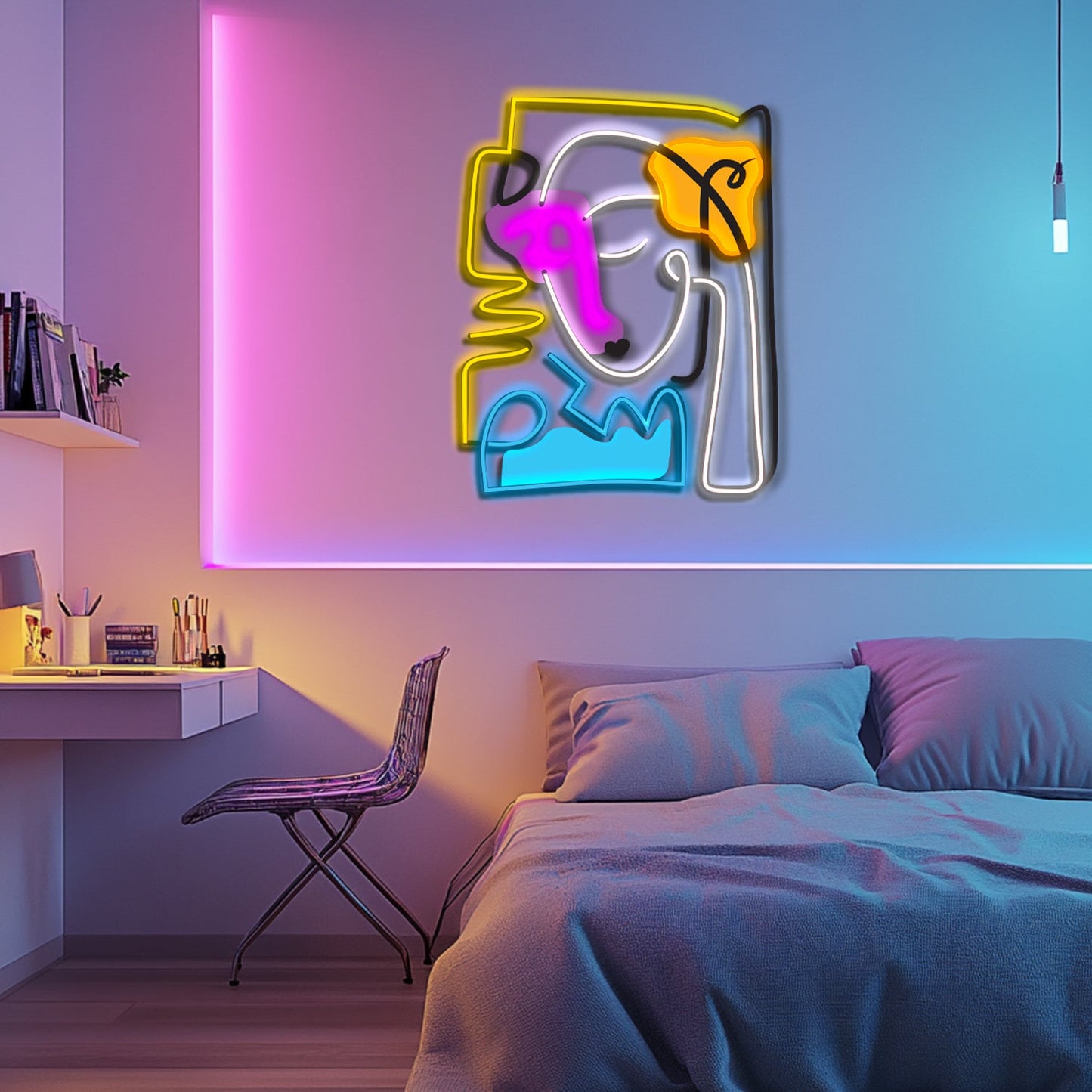 UV Printed Abstact Neon Wall Art- LV0110