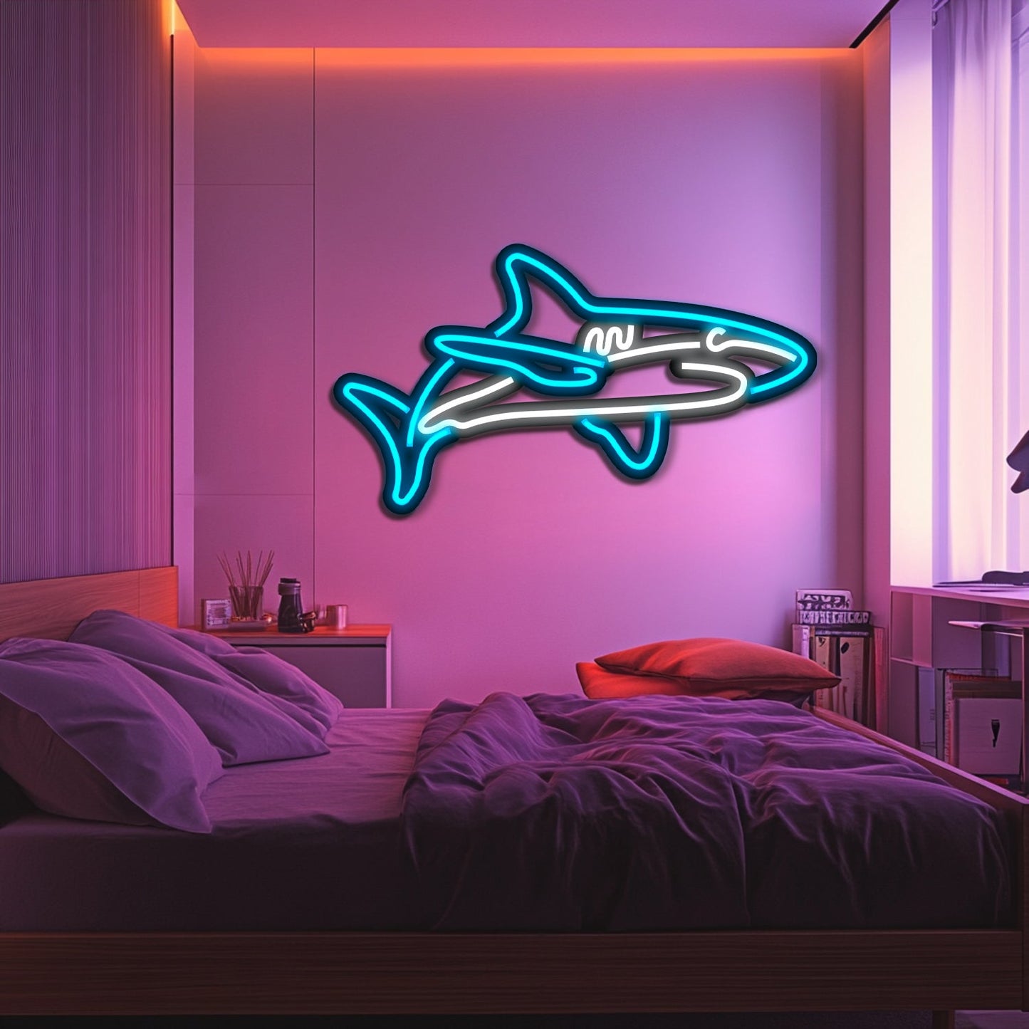 Shark Metal Neon Wall Art- LN0216