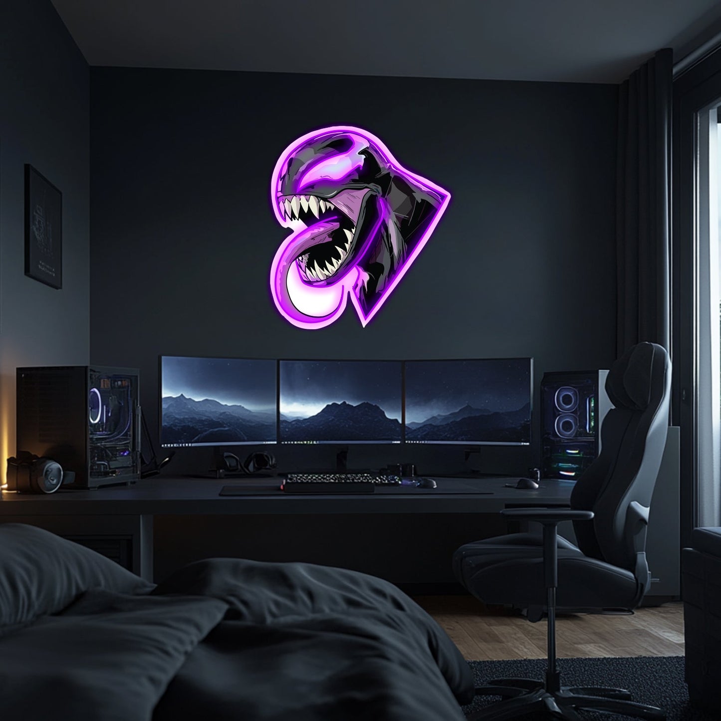 UV Printed Venom  Neon Wall Art- LV0087