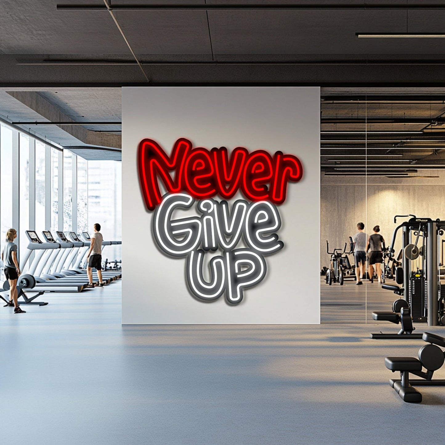 Never Give Up Metal Neon Wall Art- LN0144
