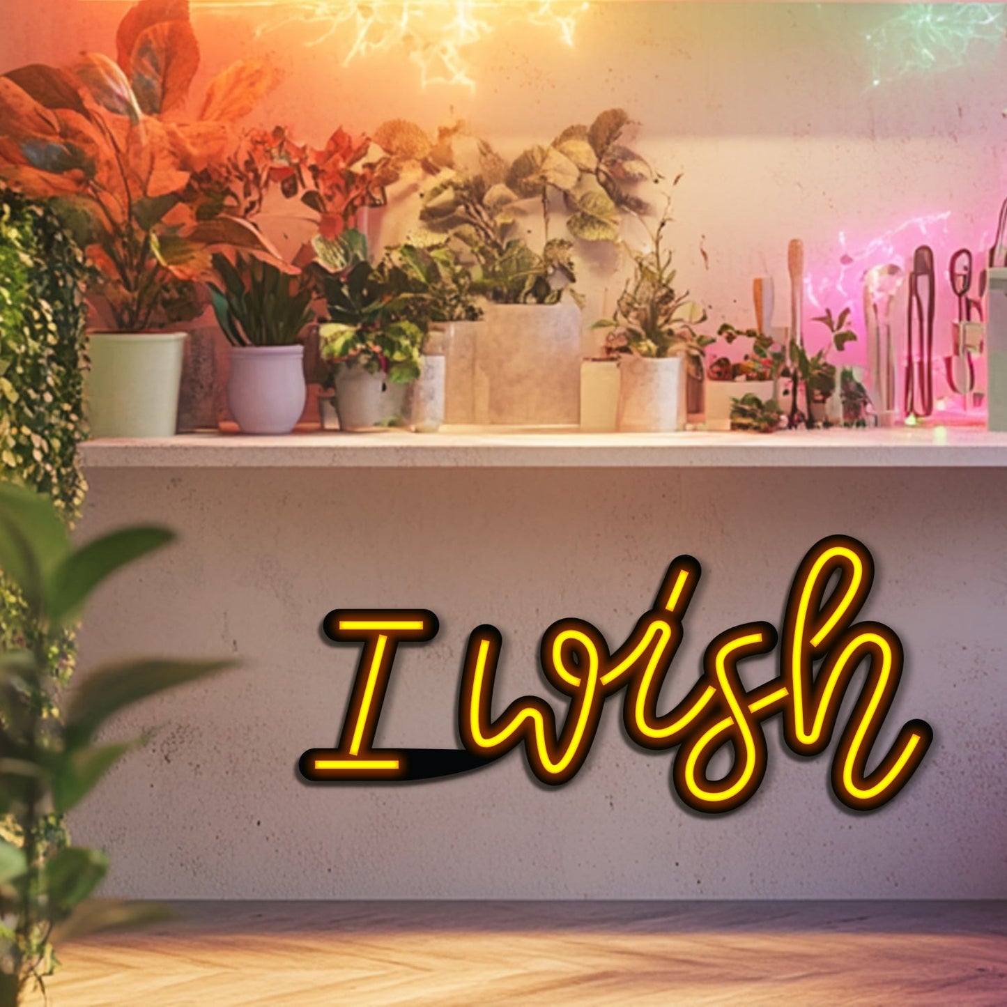 I Wish Metal Neon Wall Art- LN0143