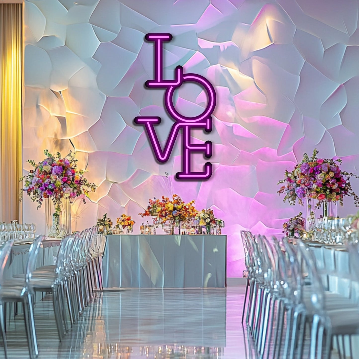 Love Wedding Metal Neon Wall Art- LN0155