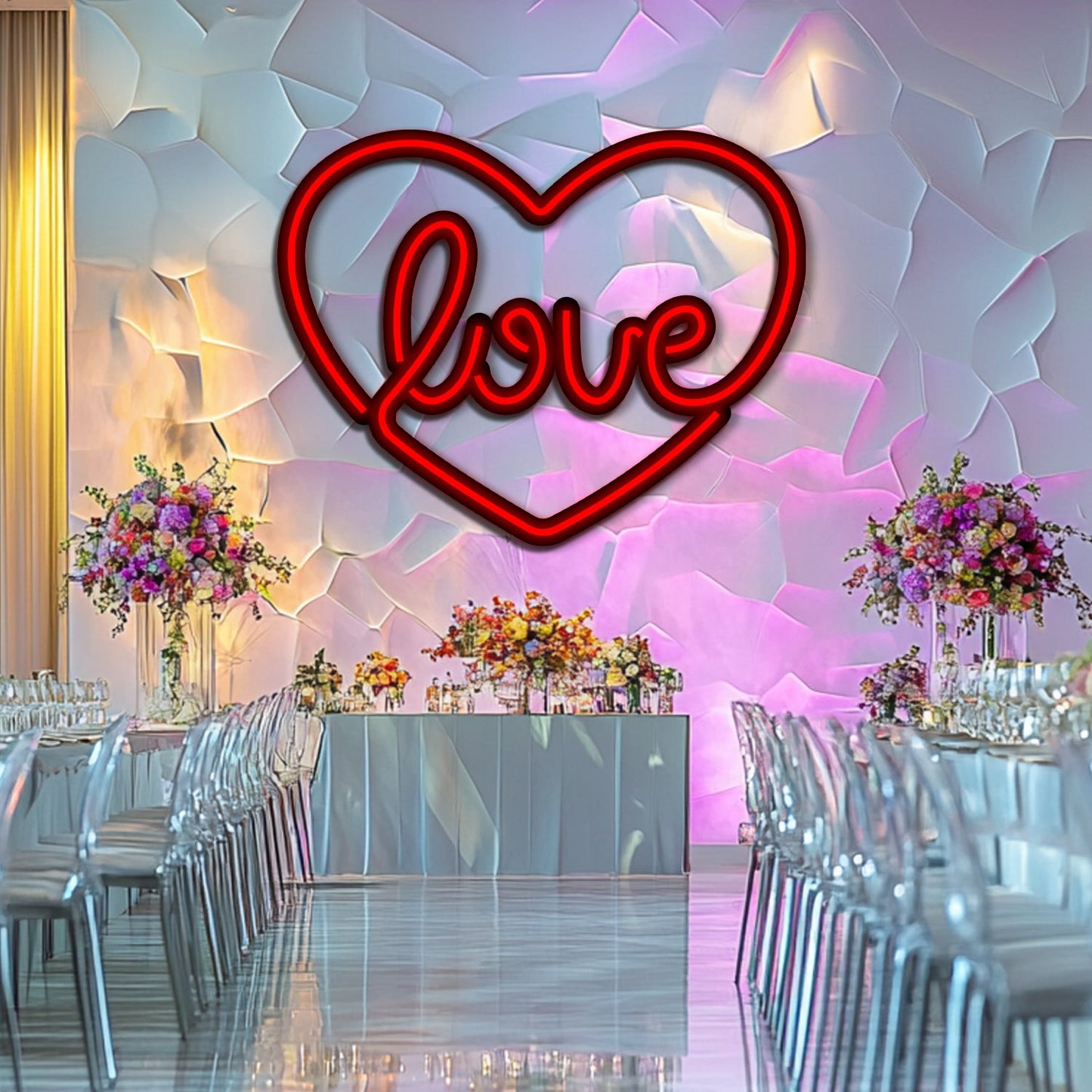 Love Wedding Metal Neon Wall Art- LN0245