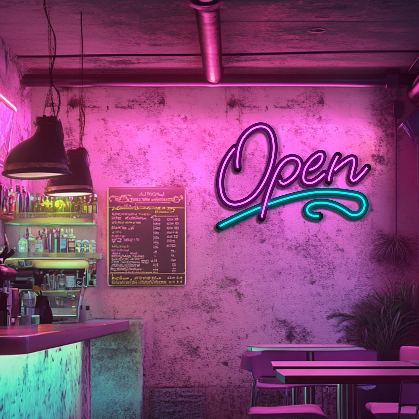 Open Metal Neon Wall Art- LN0218