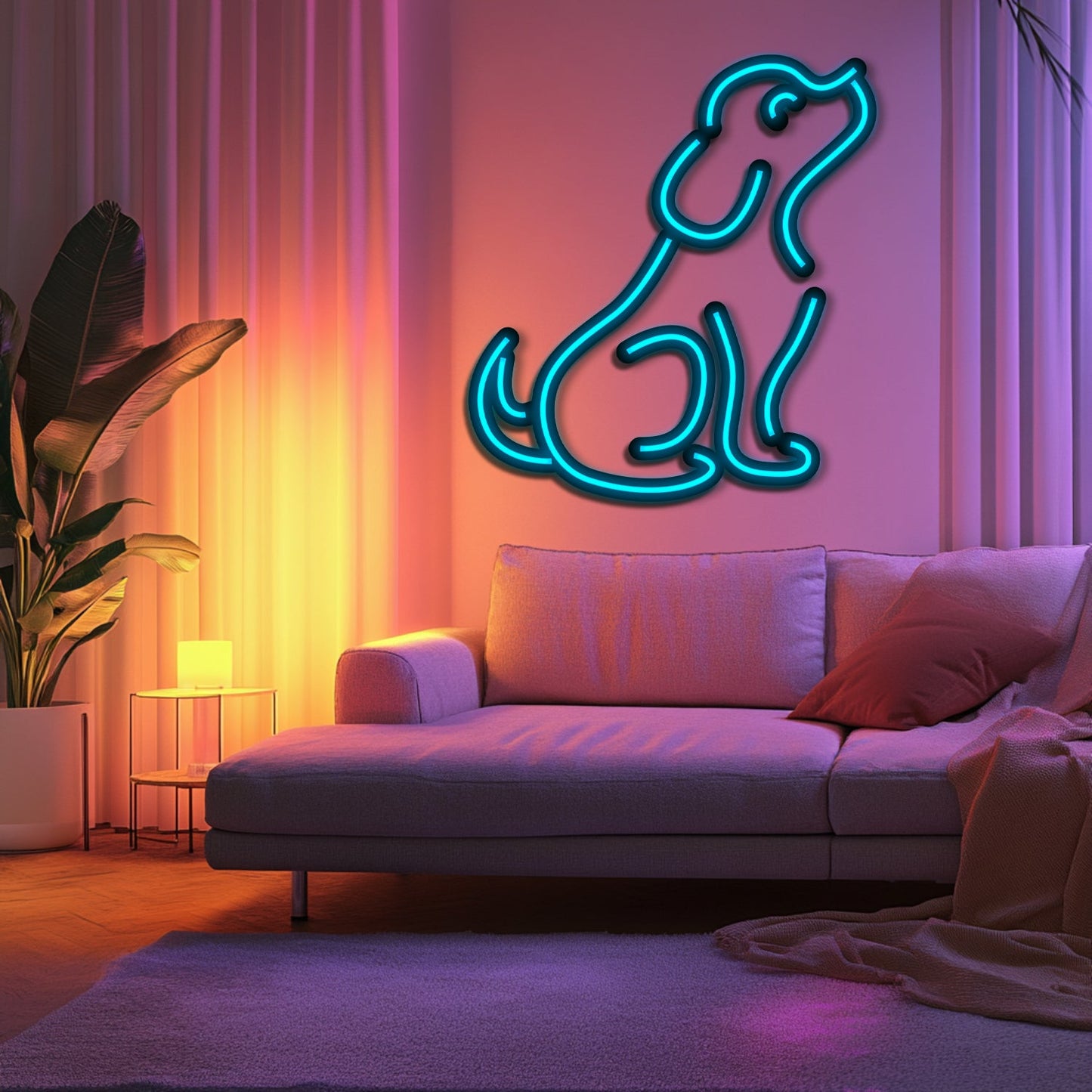 Dog Metal Neon Wall Art- LN0214