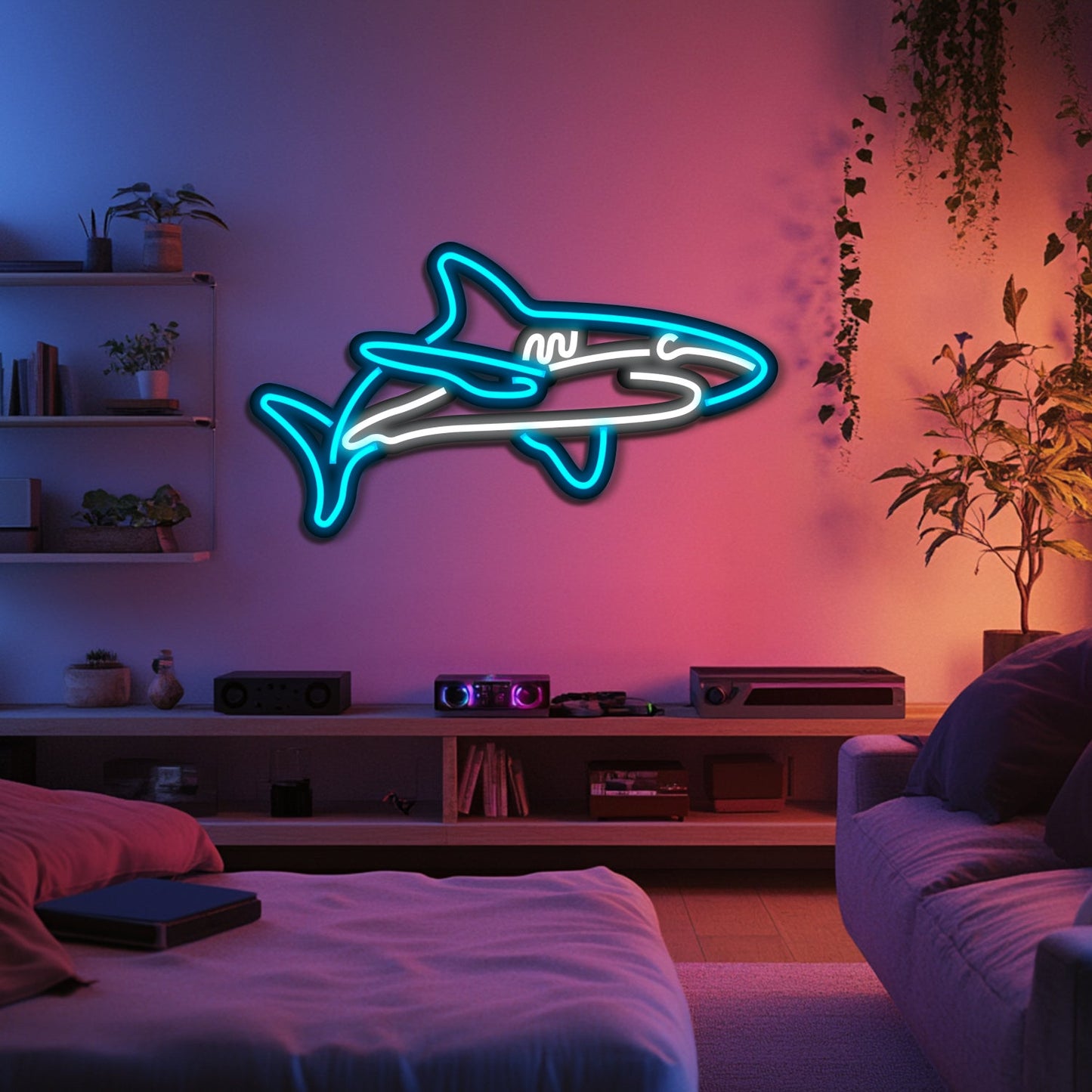 Shark Metal Neon Wall Art- LN0216