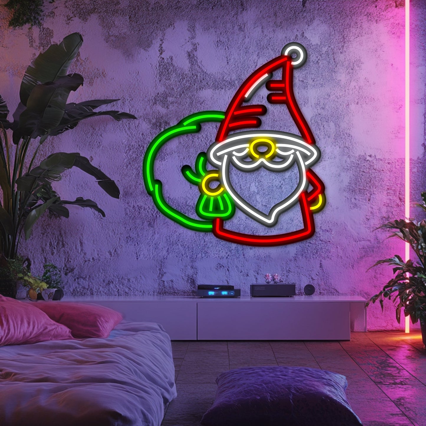 Merry Christmas Metal Neon Wall Art- LN0182