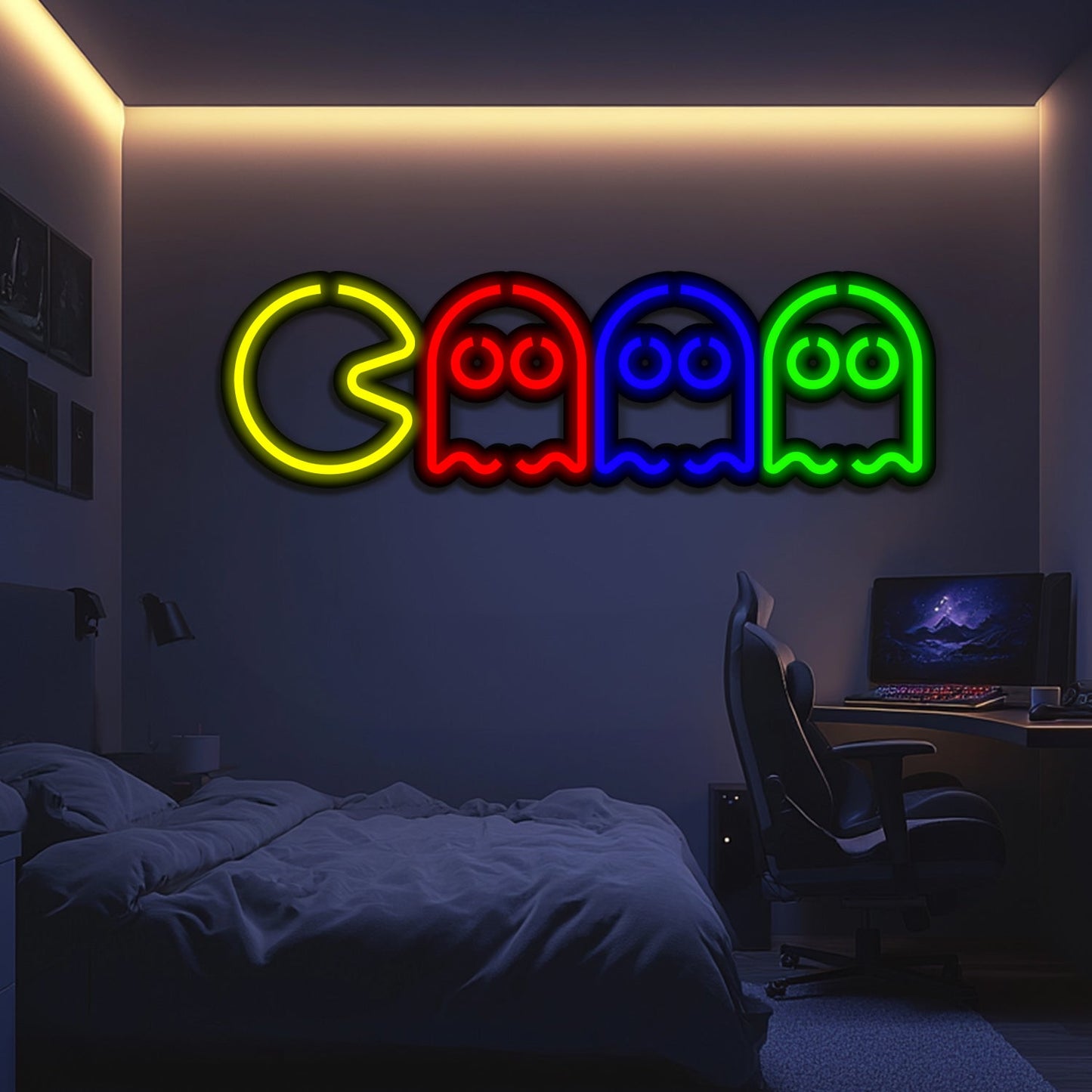 Pac-Man Metal Neon Wall Art- LN0119