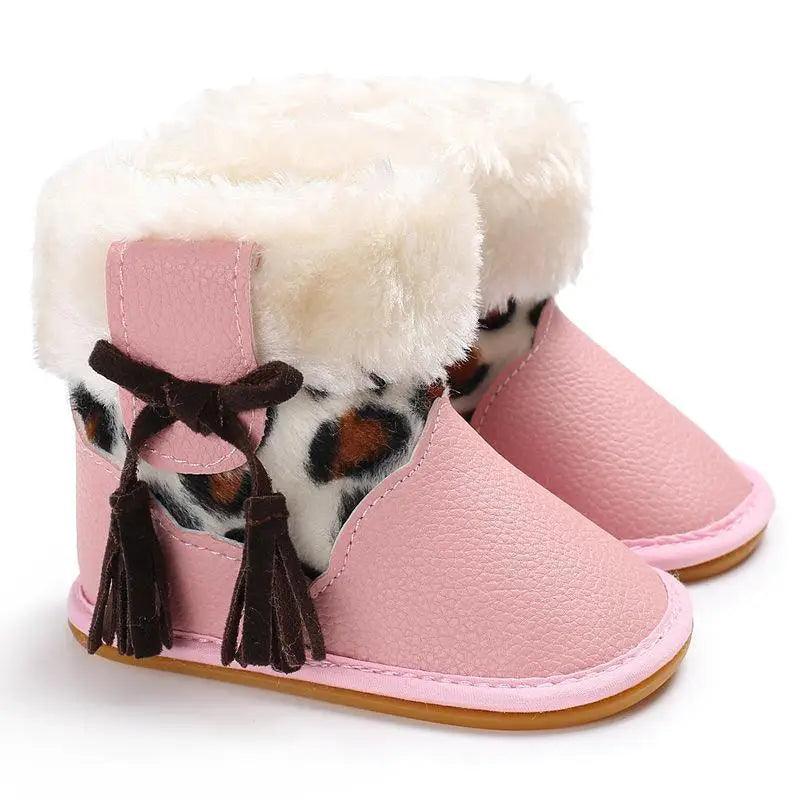 Modern Baby Leopard Print Rubber Sole Non-slip Baby Shoes Fashion Shoes Boots for Girls And Kids
