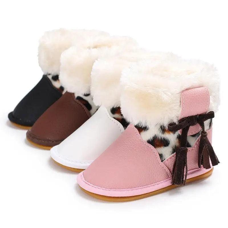 Modern Baby Leopard Print Rubber Sole Non-slip Baby Shoes Fashion Shoes Boots for Girls And Kids