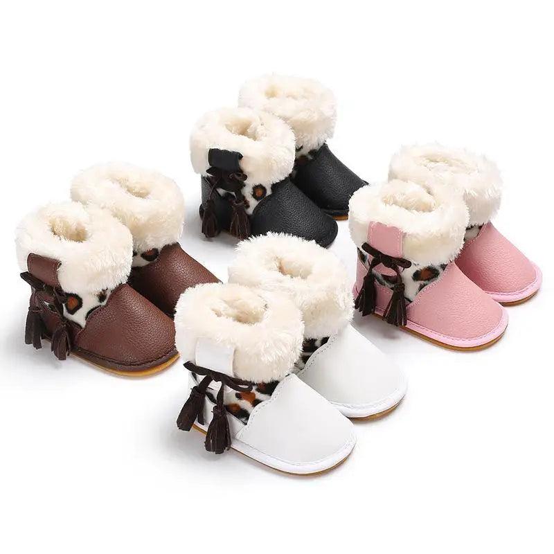 Modern Baby Leopard Print Rubber Sole Non-slip Baby Shoes Fashion Shoes Boots for Girls And Kids