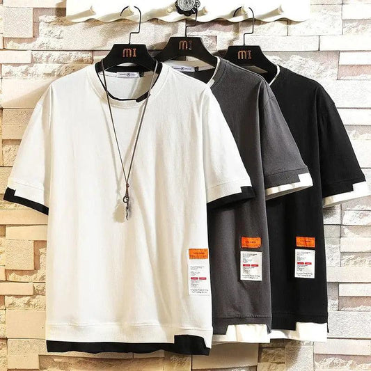 Modern Summer Short Sleeves New Fashion White T-shirt Streetwear One Piece Cool Hip Hop Rock Punk Men Top Tees T-shirt Clothes Men's Green Top Half Sleeve T-Shirt Men's Summer Short Sleeve Loose Casual Clothes