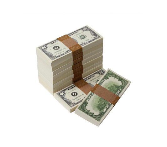 1980s Style $100,000 Prop Money - Blank Fillers