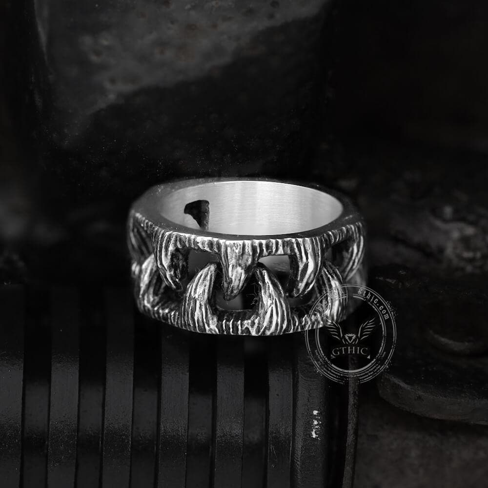 Monster Teeth Stainless Steel Beast Ring