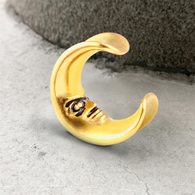 Moon Saddle Human Face Ear Gauge