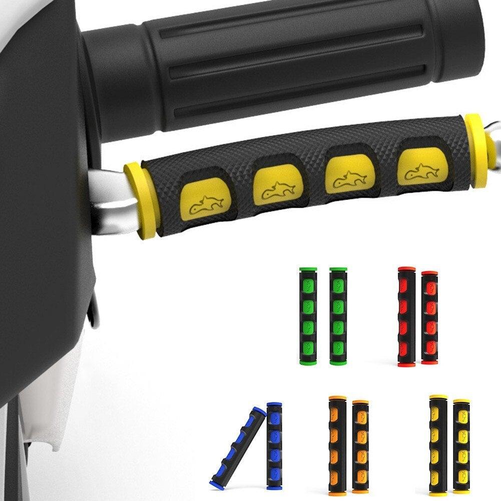 Motorcycle Handgrip Guard Motorbike Brake Clutch Lever Cover Horn Handlebar Electric Handlebar Brake Handle Rubber Non-Slip Bicycle Handle With End Holding Shock Resistance Absorbent Comfortable Bike Accessories