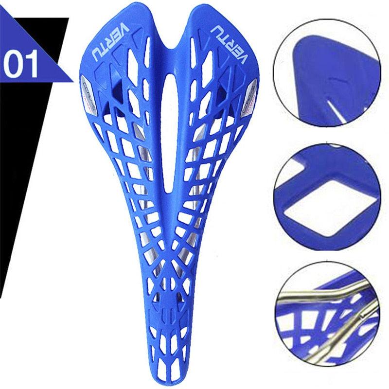 Mountain Super Light Plastic Bicycle Saddle  Bike Saddle Seat PVC Cushion Hollow Seat Saddle Ultra Light Cycling Bicycle Seat Saddle Hollow Ergonomic Shock Absorption Water Resistant Protection