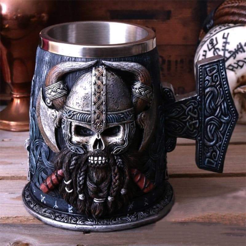 Viking Warrior Mjolnir Tankard - Hand Painted Special Edition