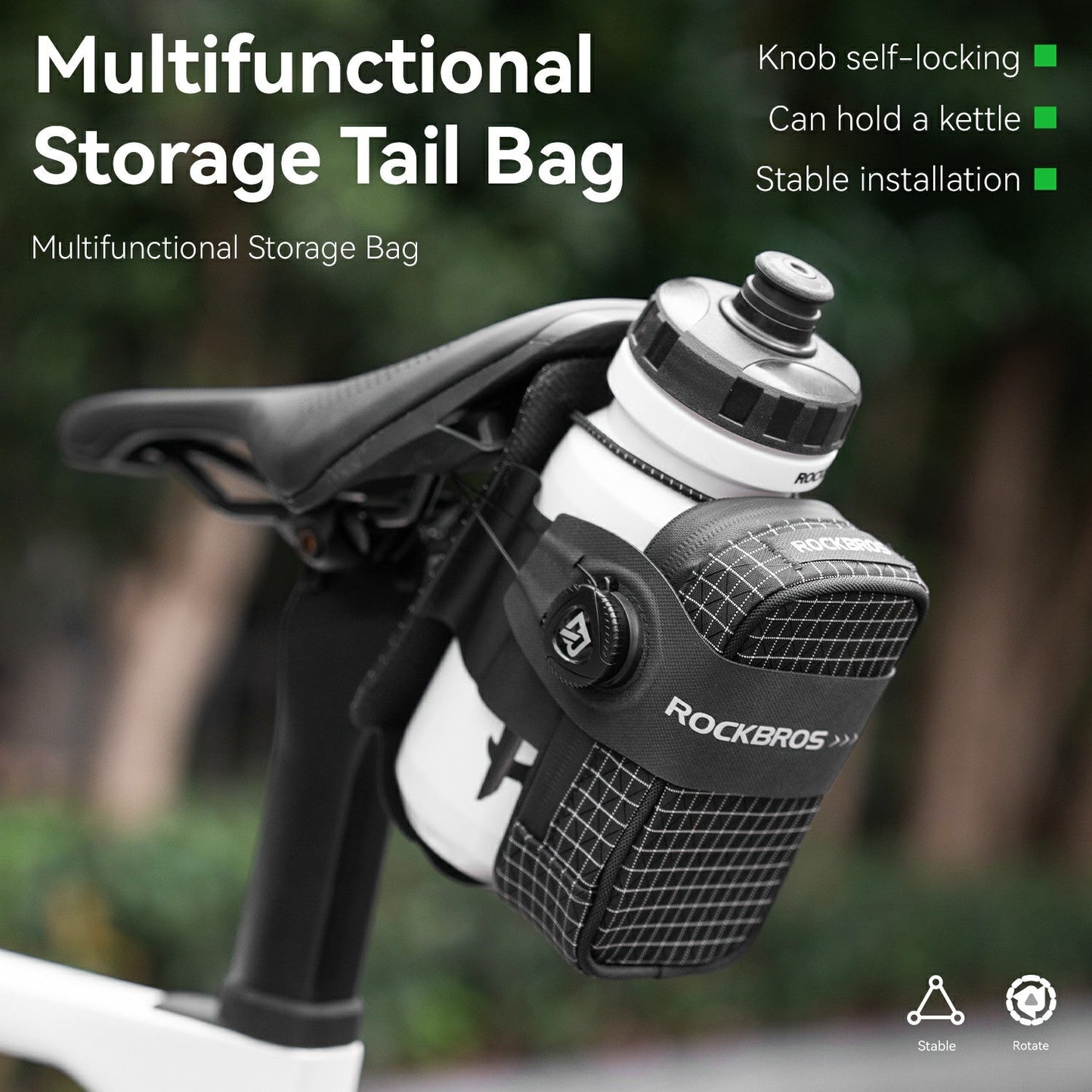 Multifunctional Cycling Storage Tail bag Saddle Bag Water Bottle Bag