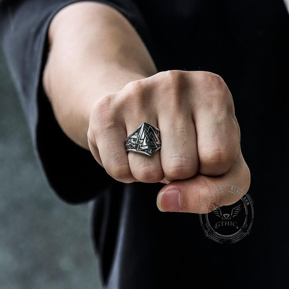 Mysterious Valknut Symbol Stainless Steel Ring