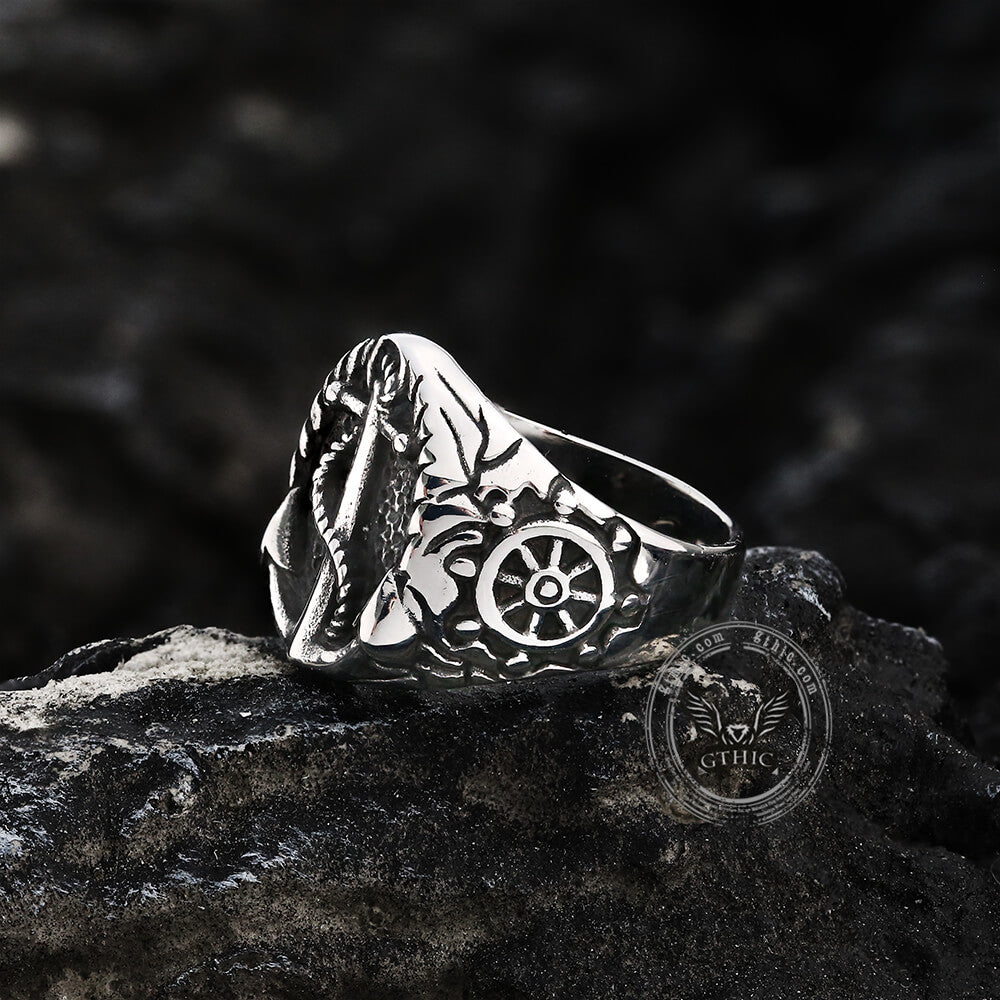Nautical Anchor Stainless Steel Ring
