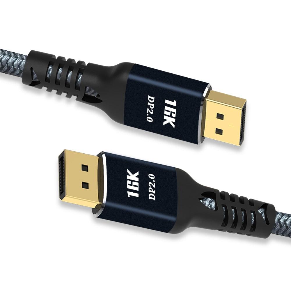 New HDR Resolution DisplayPort 2.0 Cable 16K 10K 80Gbps16K DisplayPort 2.0 Cable 10ft Supports 16K@60Hz 0K@60Hz  8K@60Hz 4K@165Hz 4K@144Hz 80Gbps Dynamic HDR  Adapter For Video PC Laptop TV Monitor