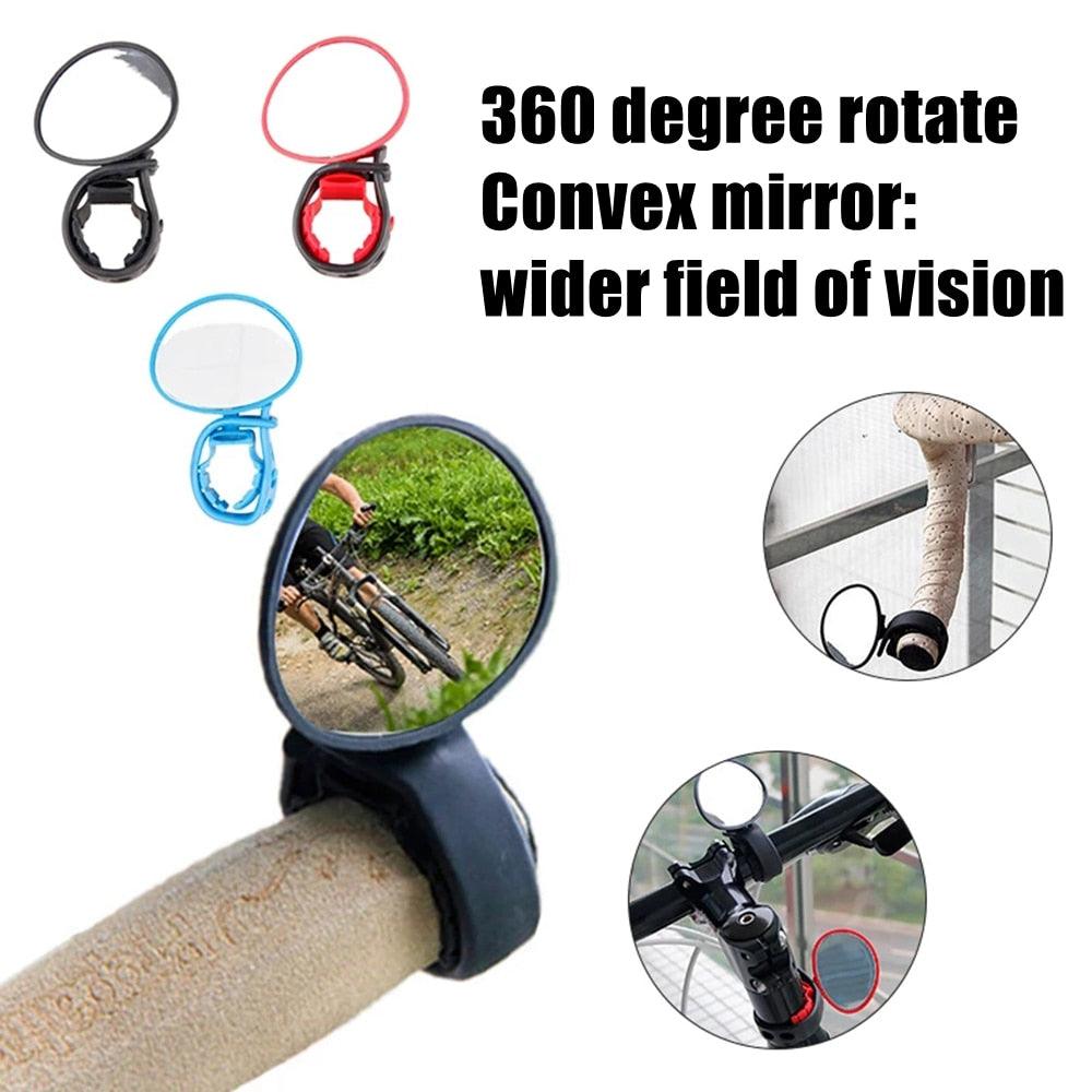 New Universal Bicycle Mirror Handlebar Rearview Mirror Rotate Wide-Angle Road Bike Cycling Accessories Rotatable Rear View Mirrors Handlebar Mounted Glass Mirror Universal Rearview Mirror For Mountain Bike And Road Bike