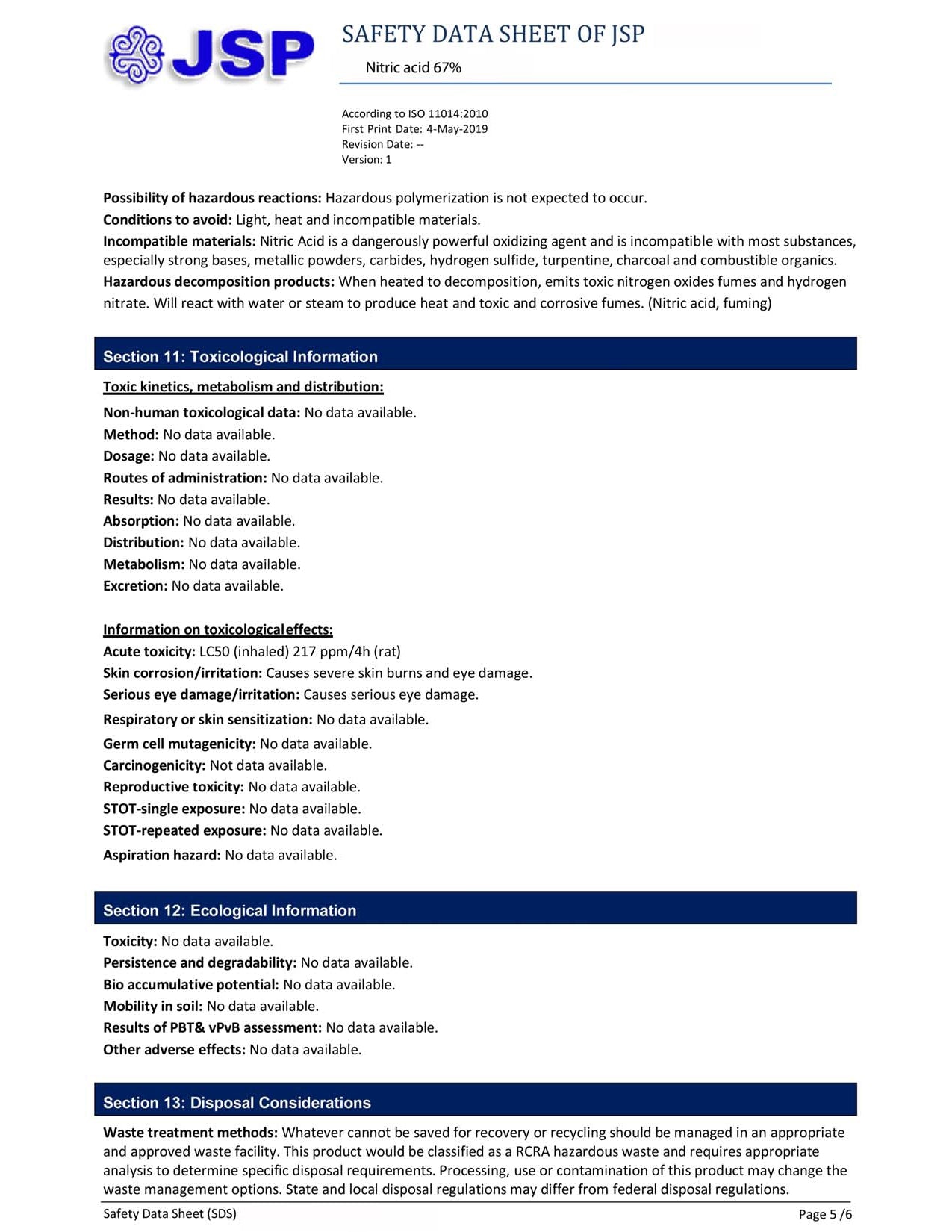 JSP 32oz Nitric Acid 69.8% Concentrated ACS Lab Grade Best for Gold Refining