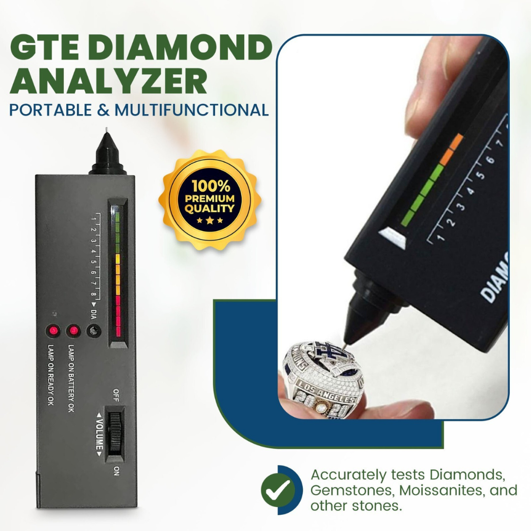 GTE Deluxe Diamond & Gemstone Analyzer Tester for Moissanites Stones Lab-created Simulants with Gauge