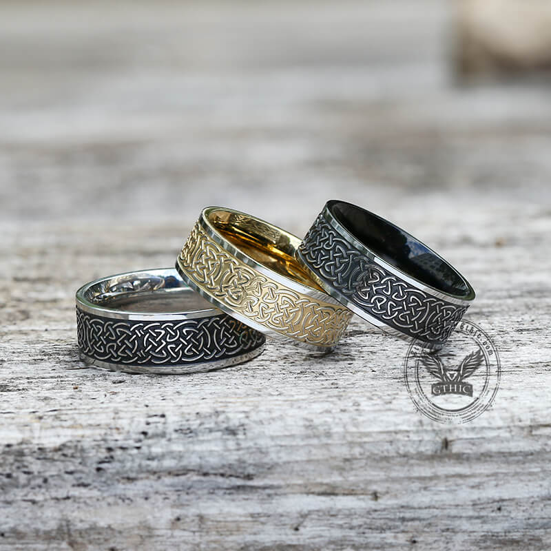 Nordic Celtic Knot Stainless Steel Viking Ring