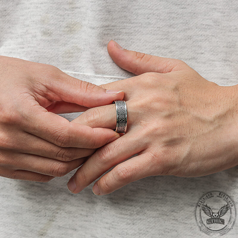 Nordic Celtic Knot Stainless Steel Viking Ring