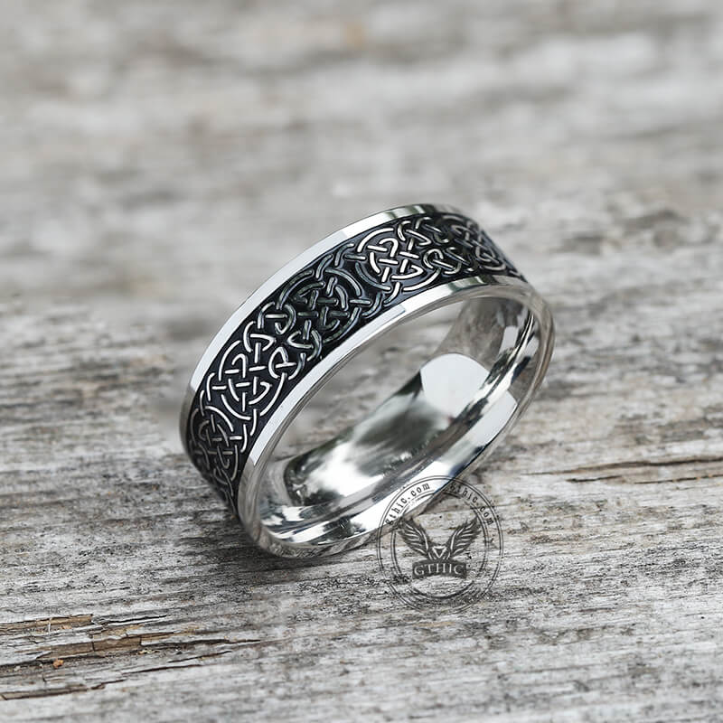 Nordic Celtic Knot Stainless Steel Viking Ring