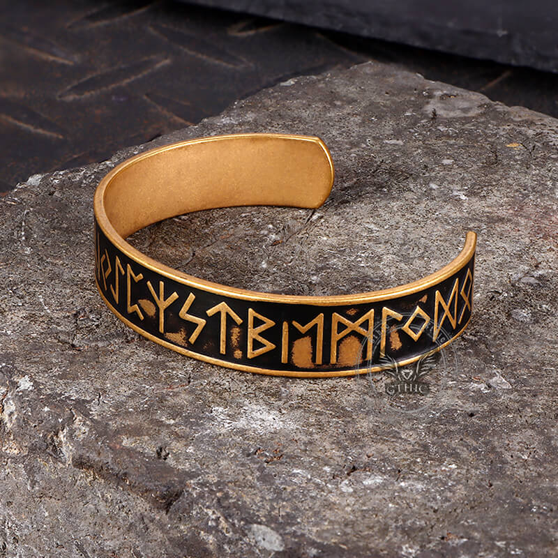 Nordic Rune Stainless Steel Viking Cuff Bracelet