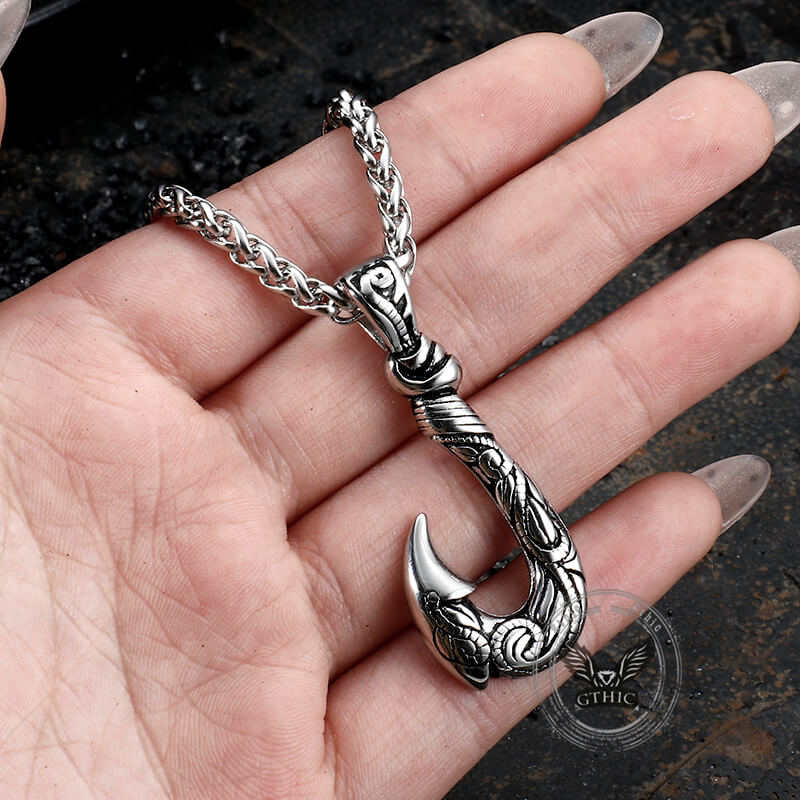 Nordic Viking Fish Hook Stainless Steel Pendant